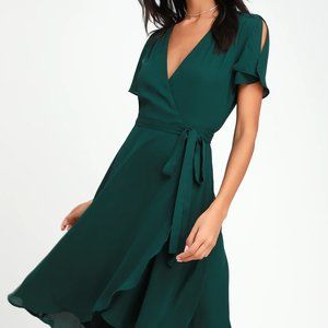 Emerald Green Wrap Dress